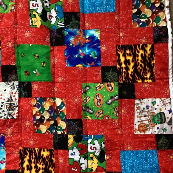 Handmade Baby Quilt Blanket Comforter Crib Size Changing Small Play Mat Cotton - Picture 3 of 7